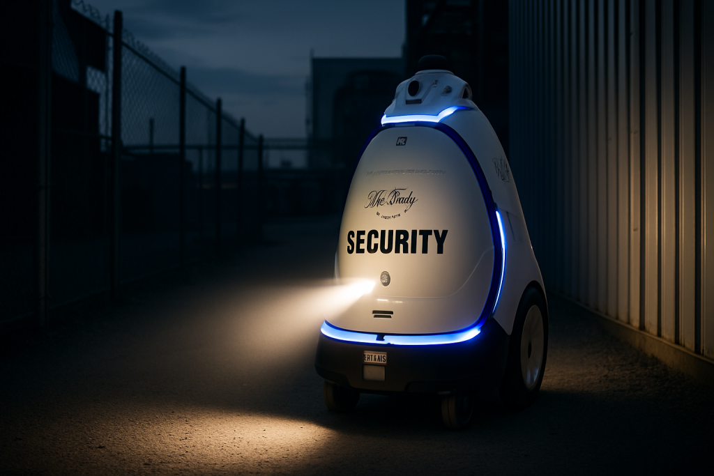 Knightscope K5 — in context (AI-generated)